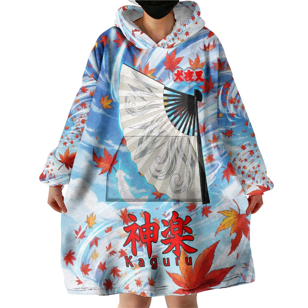 Kagura Inuyasha Series Wearable Blanket Hoodie Wind Spirit Anime Style with Autumn Maple Leaves