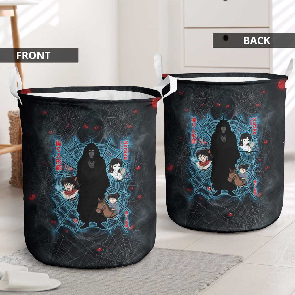 Naraku Inuyasha Series Laundry Basket Dark Web Anime Style with Fiery Spider and Red Eyes