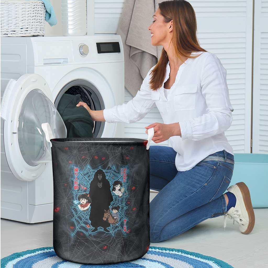 Naraku Inuyasha Series Laundry Basket Dark Web Anime Style with Fiery Spider and Red Eyes