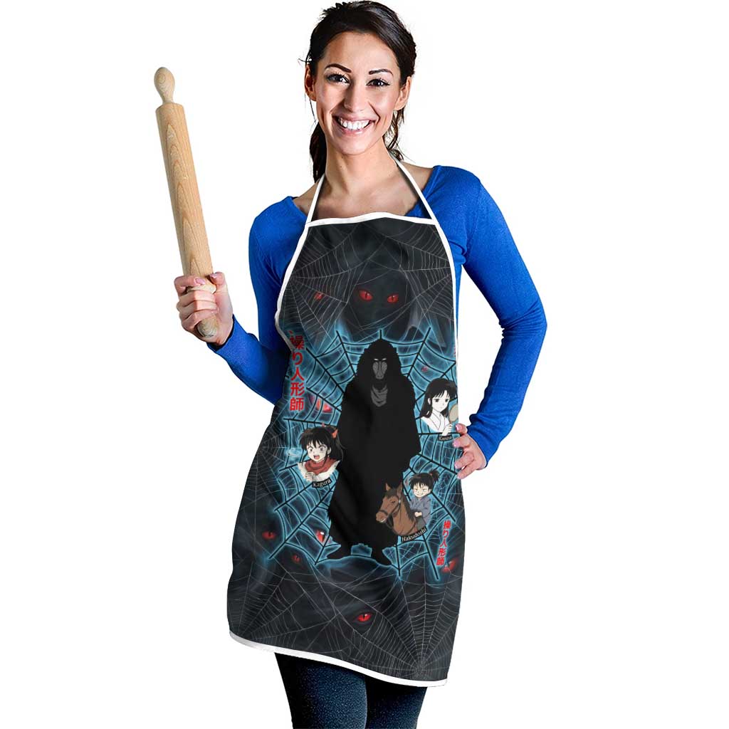 Naraku Inuyasha Series Apron Dark Web Anime Style with Fiery Spider and Red Eyes