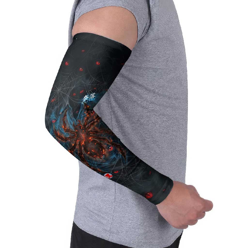 Naraku Inuyasha Series Arm Sleeves Dark Web Anime Style with Fiery Spider and Red Eyes