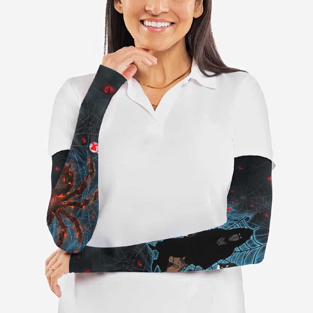 Naraku Inuyasha Series Arm Sleeves Dark Web Anime Style with Fiery Spider and Red Eyes