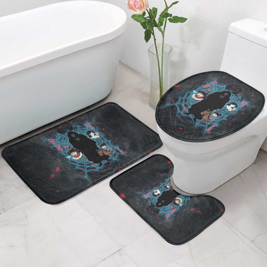 Naraku Inuyasha Series Bathroom Set Dark Web Anime Style with Fiery Spider and Red Eyes