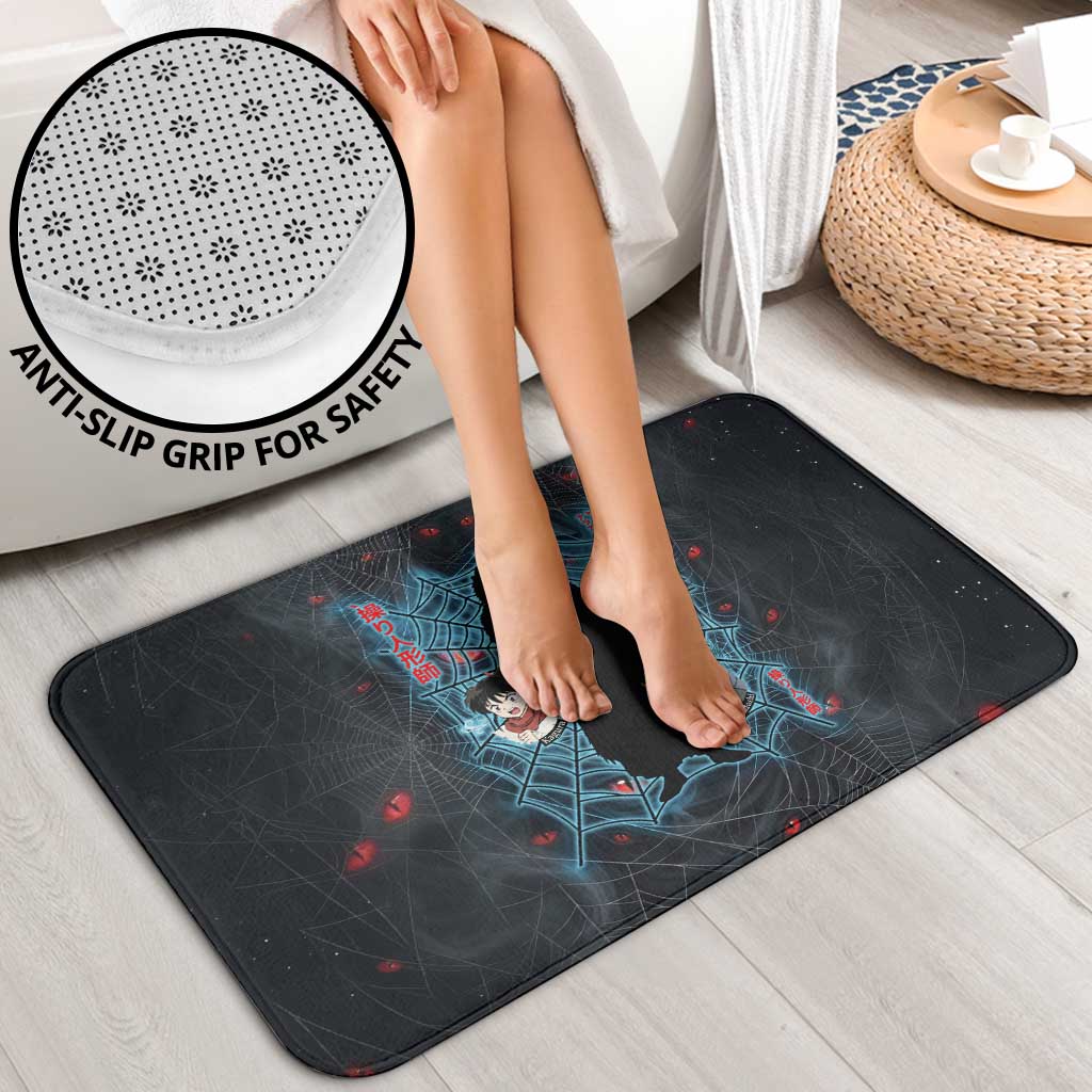 Naraku Inuyasha Series Bathroom Set Dark Web Anime Style with Fiery Spider and Red Eyes