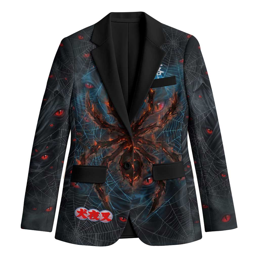 Naraku Inuyasha Series Blazer Dark Web Anime Style with Fiery Spider and Red Eyes
