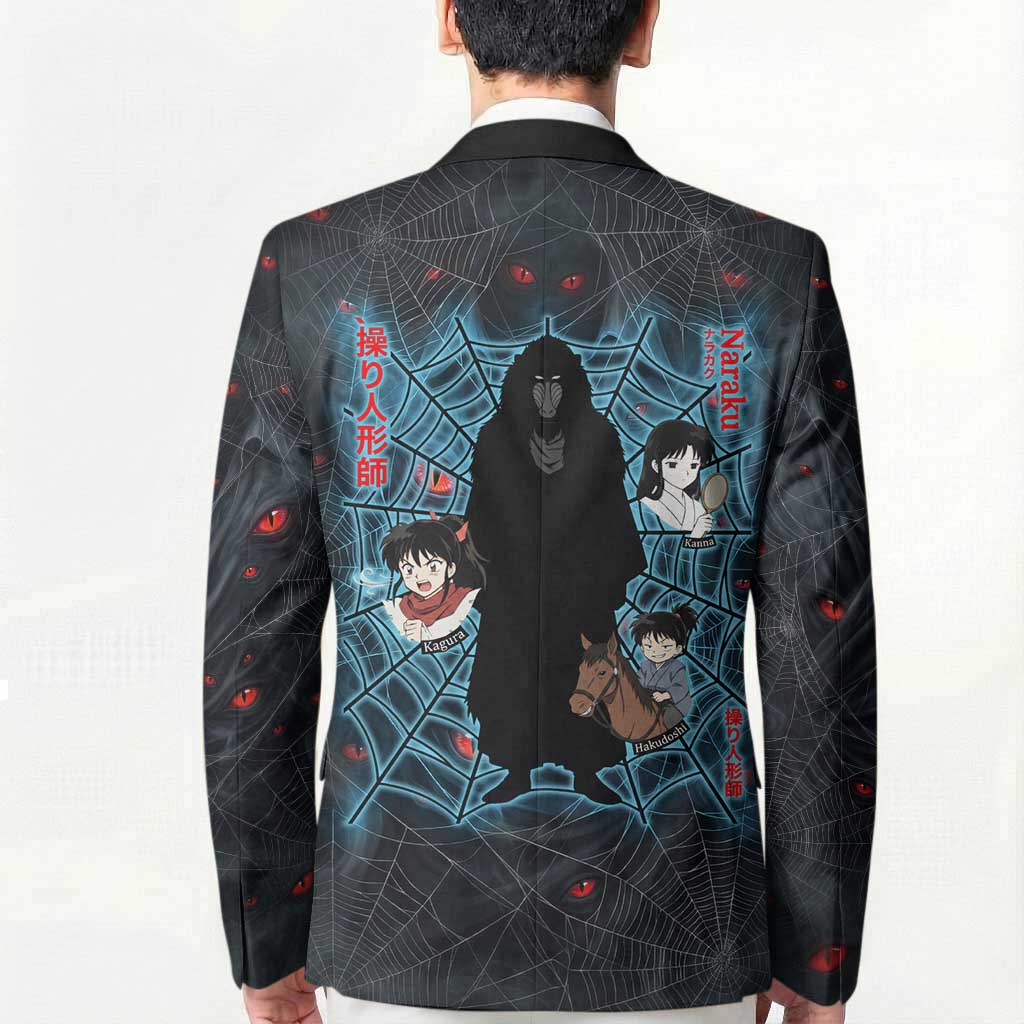 Naraku Inuyasha Series Blazer Dark Web Anime Style with Fiery Spider and Red Eyes
