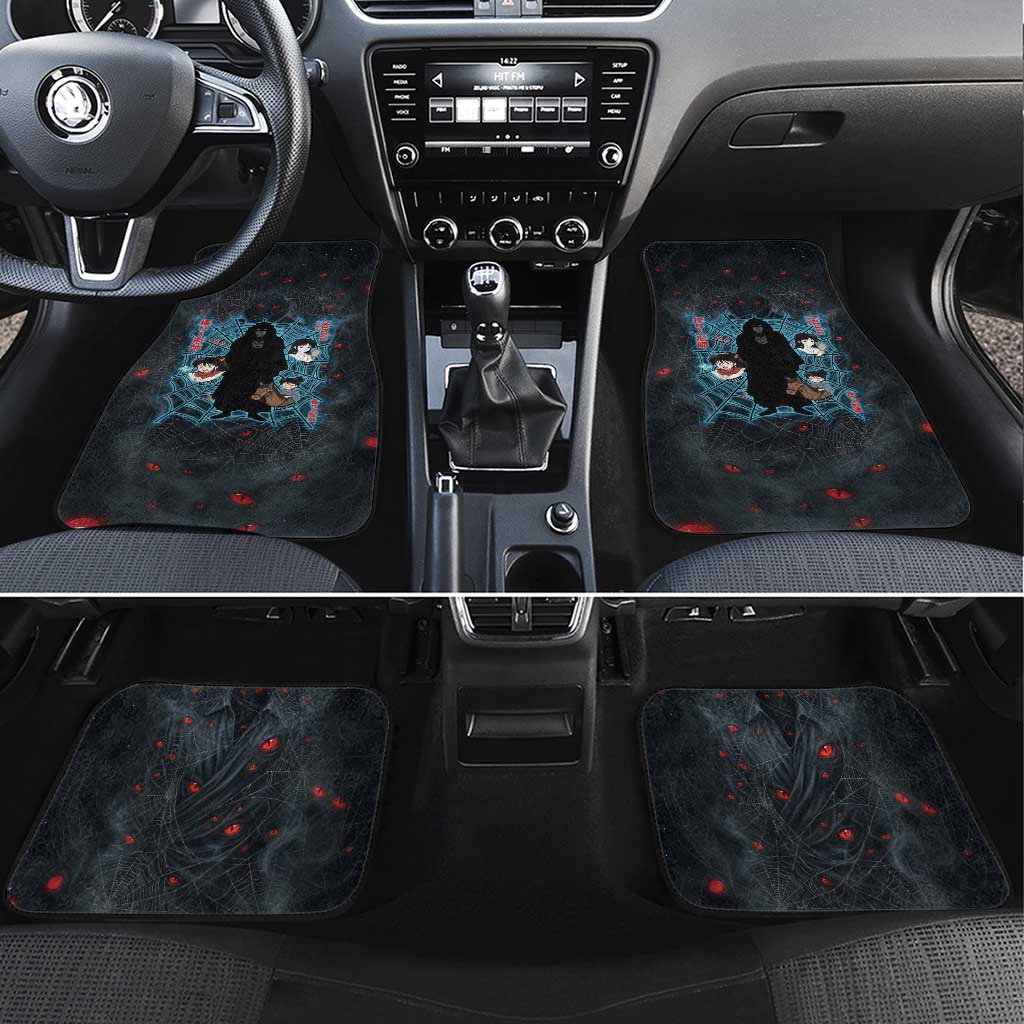 Naraku Inuyasha Series Car Mats Dark Web Anime Style with Fiery Spider and Red Eyes