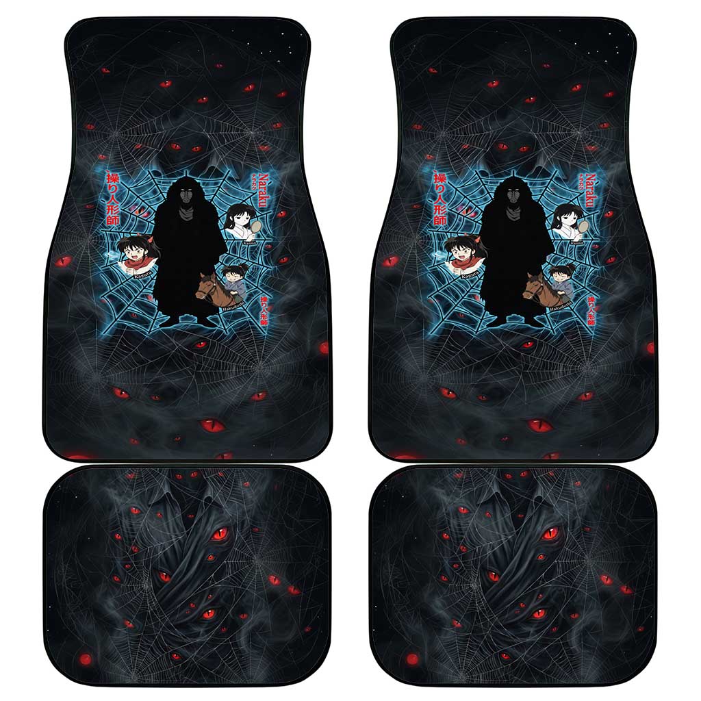 Naraku Inuyasha Series Car Mats Dark Web Anime Style with Fiery Spider and Red Eyes