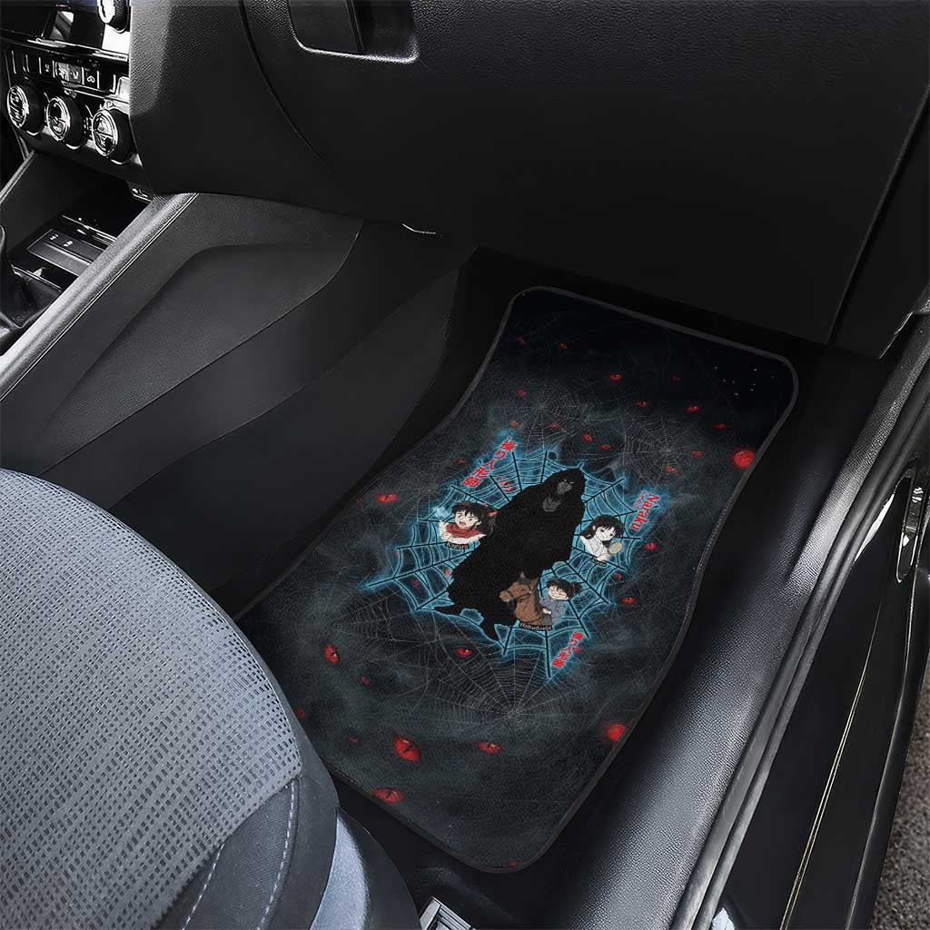 Naraku Inuyasha Series Car Mats Dark Web Anime Style with Fiery Spider and Red Eyes
