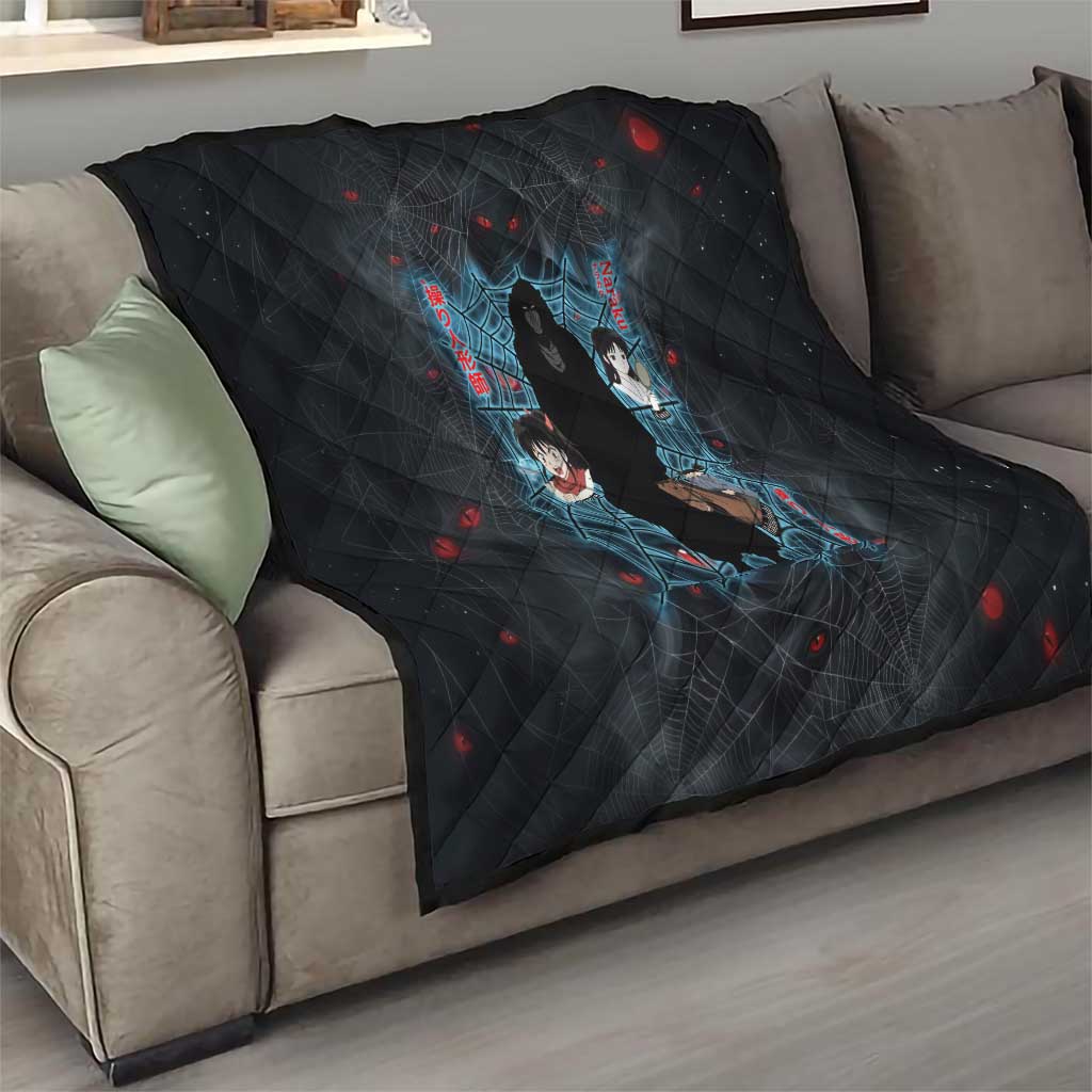 Naraku Inuyasha Series Quilt Dark Web Anime Style with Fiery Spider and Red Eyes