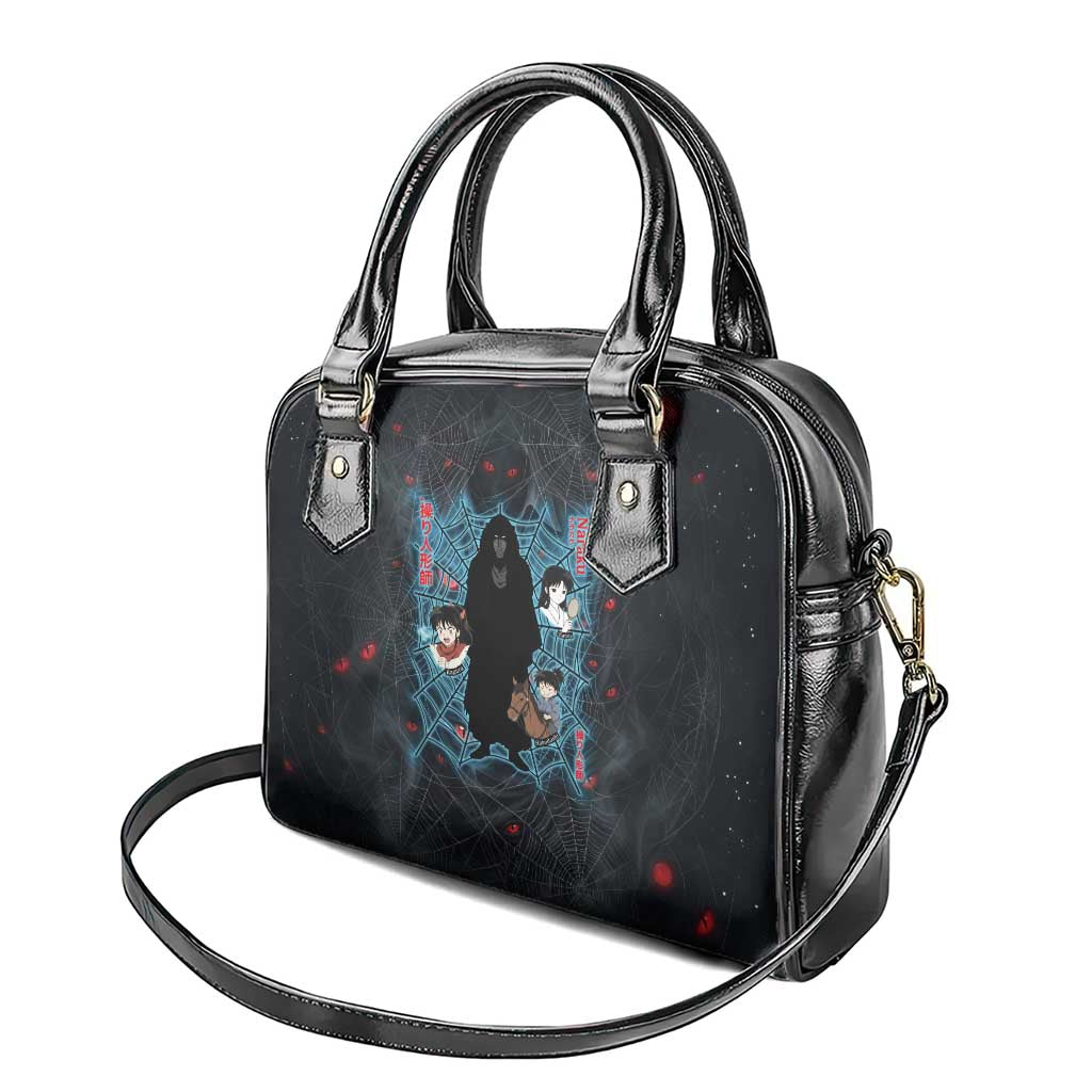 Naraku Inuyasha Series Shoulder Handbag Dark Web Anime Style with Fiery Spider and Red Eyes