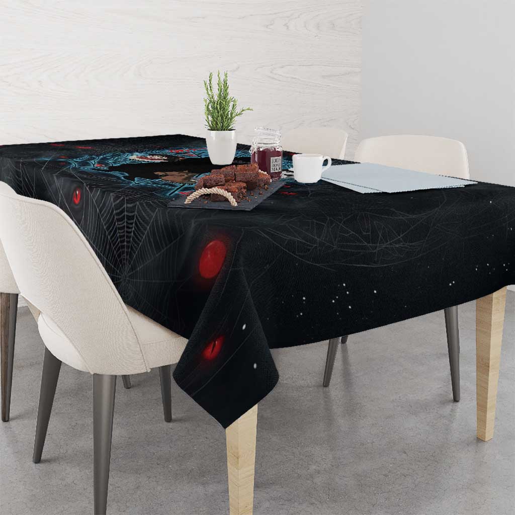 Naraku Inuyasha Series Tablecloth Dark Web Anime Style with Fiery Spider and Red Eyes