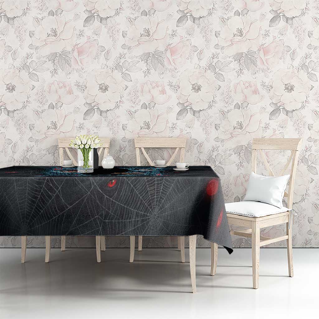 Naraku Inuyasha Series Tablecloth Dark Web Anime Style with Fiery Spider and Red Eyes