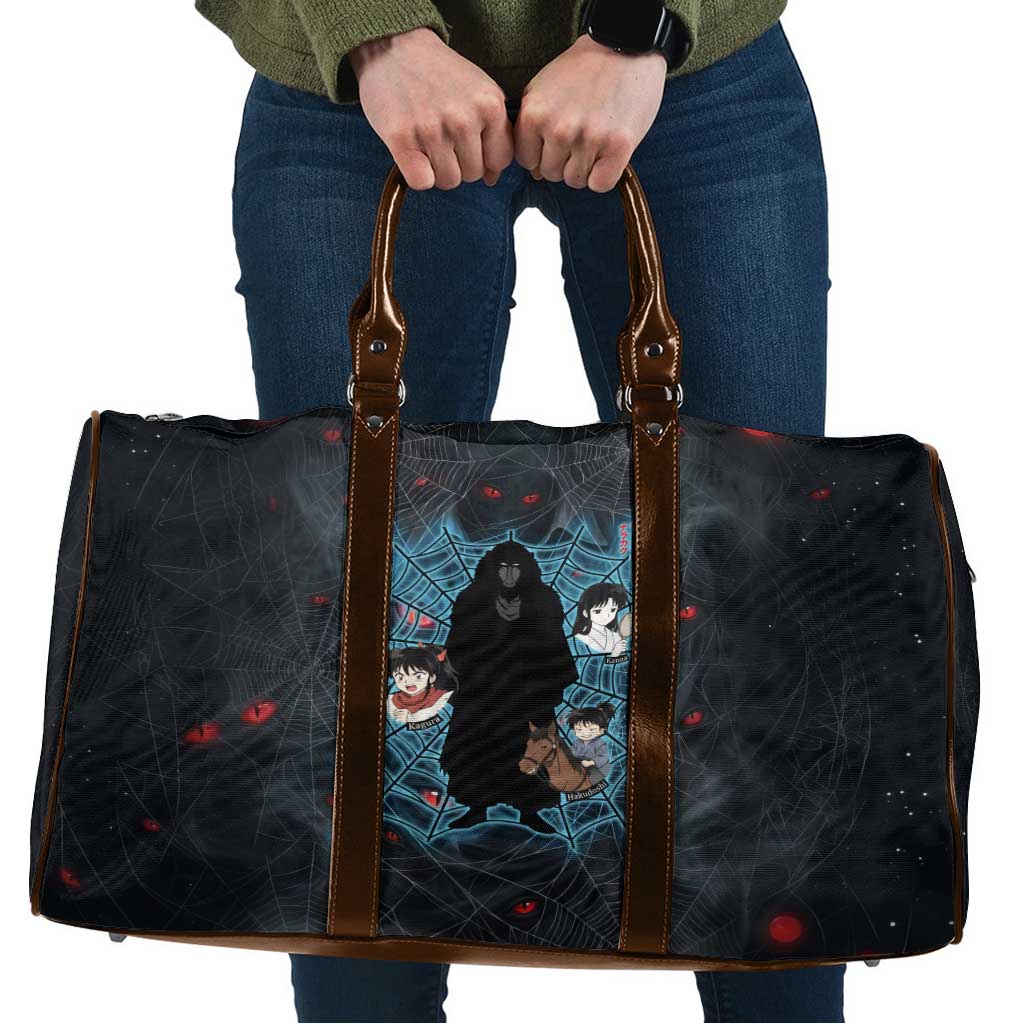 Naraku Inuyasha Series Travel Bag Dark Web Anime Style with Fiery Spider and Red Eyes