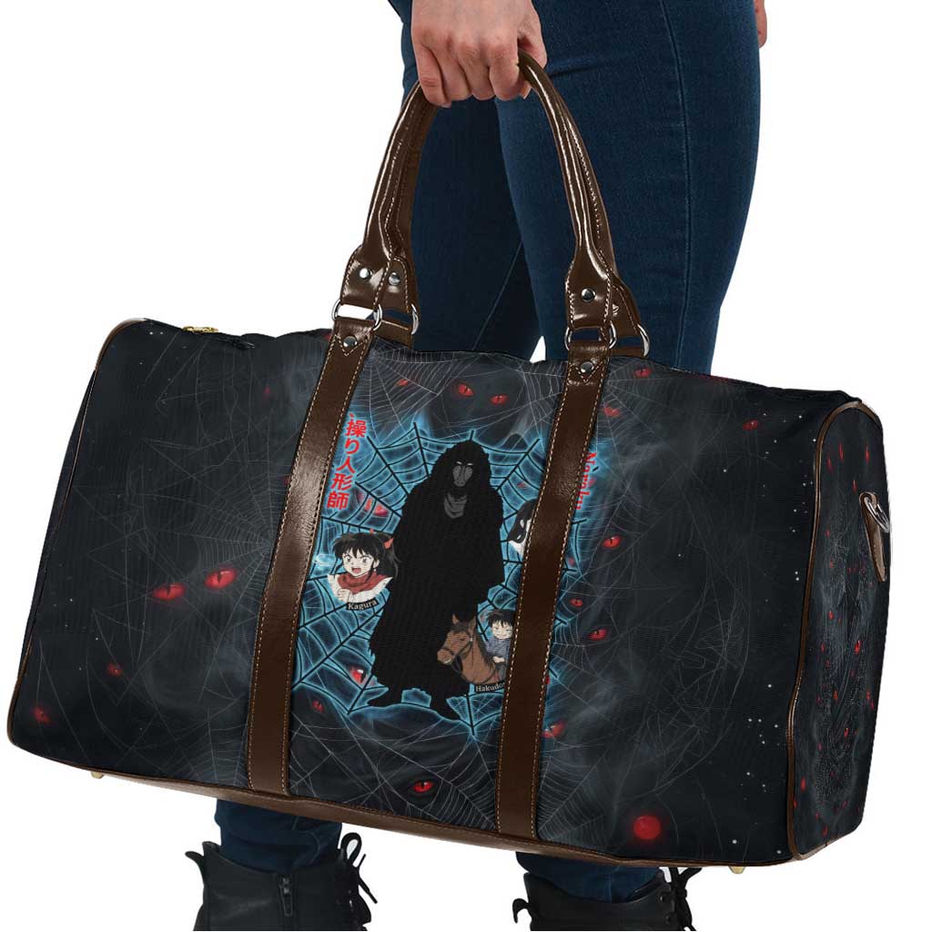 Naraku Inuyasha Series Travel Bag Dark Web Anime Style with Fiery Spider and Red Eyes
