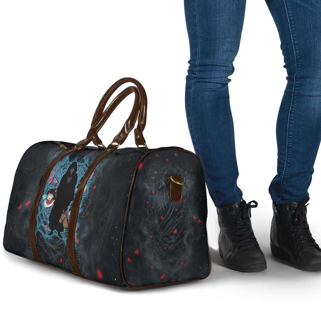 Naraku Inuyasha Series Travel Bag Dark Web Anime Style with Fiery Spider and Red Eyes