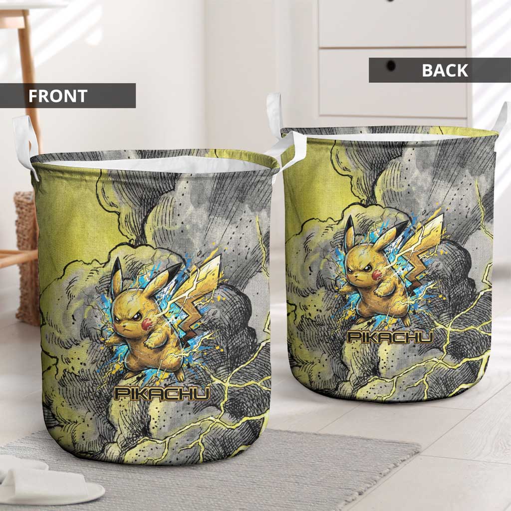 Pikachu Stormbreaker Edition Laundry Basket Pikachu Amid Thunder Clouds