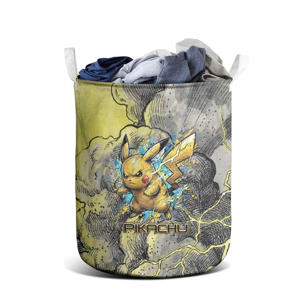 Pikachu Stormbreaker Edition Laundry Basket Pikachu Amid Thunder Clouds