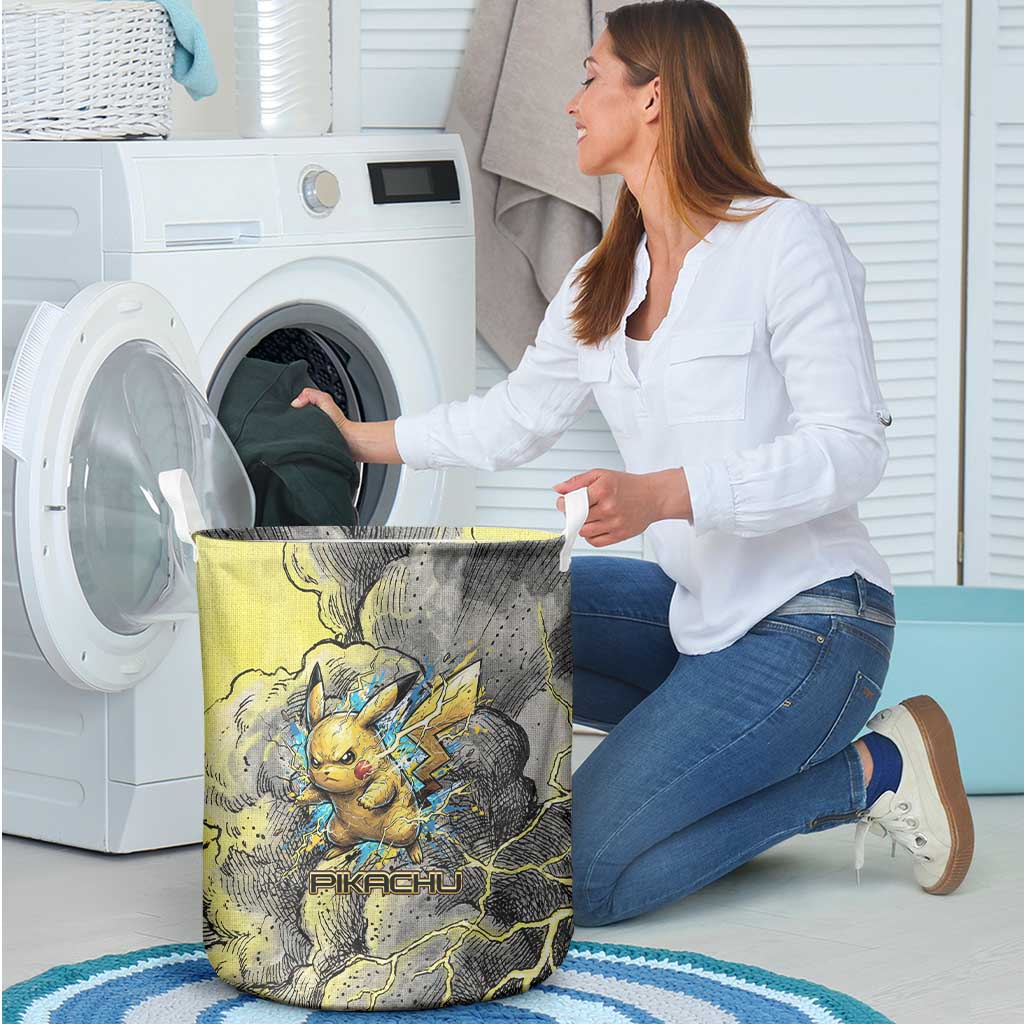 Pikachu Stormbreaker Edition Laundry Basket Pikachu Amid Thunder Clouds