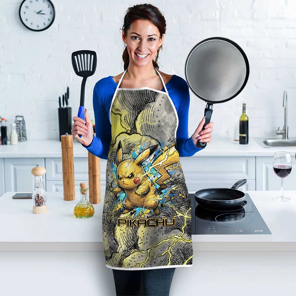 Pikachu Stormbreaker Edition Apron Pikachu Amid Thunder Clouds