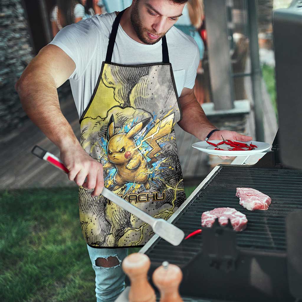 Pikachu Stormbreaker Edition Apron Pikachu Amid Thunder Clouds