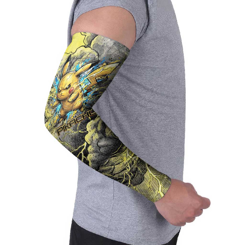 Pikachu Stormbreaker Edition Arm Sleeves Pikachu Amid Thunder Clouds