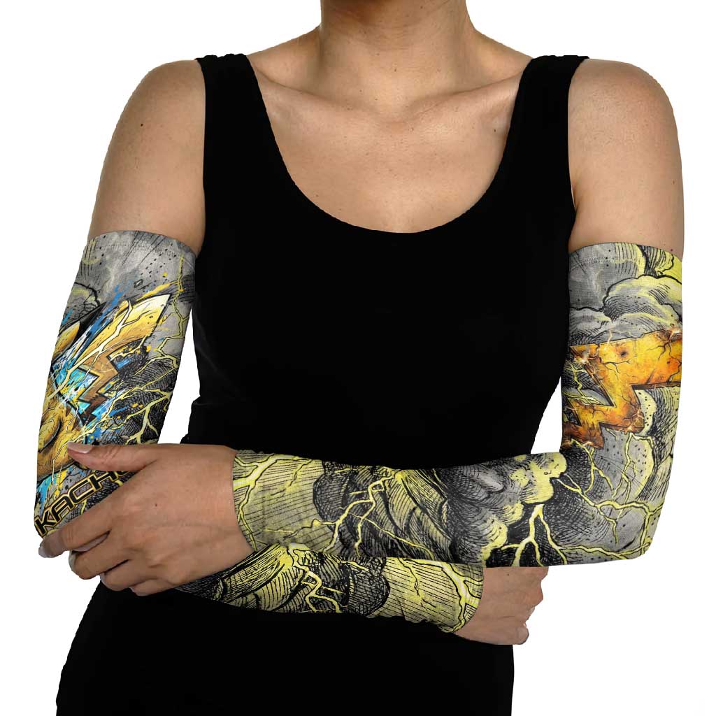 Pikachu Stormbreaker Edition Arm Sleeves Pikachu Amid Thunder Clouds