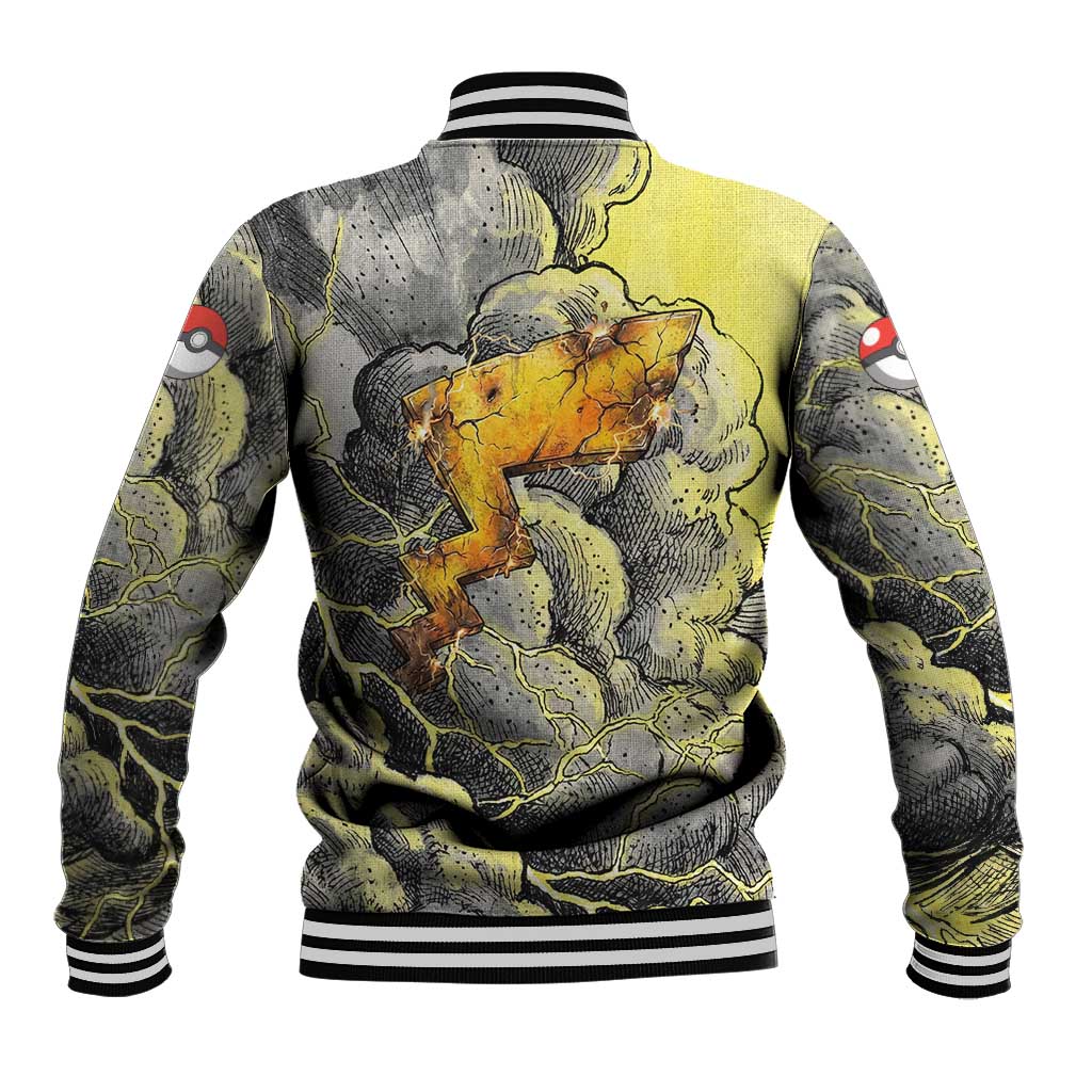 Pikachu Stormbreaker Edition Baseball Jacket Pikachu Amid Thunder Clouds