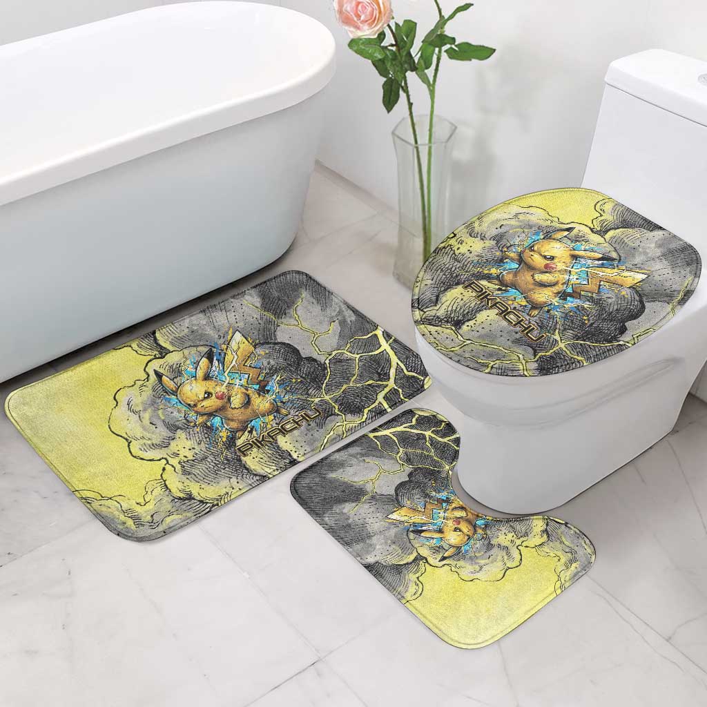 Pikachu Stormbreaker Edition Bathroom Set Pikachu Amid Thunder Clouds