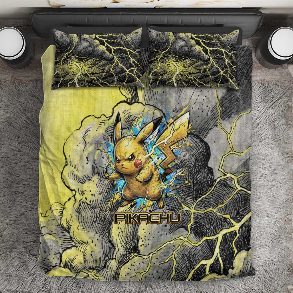 Pikachu Stormbreaker Edition Bedding Set Pikachu Amid Thunder Clouds