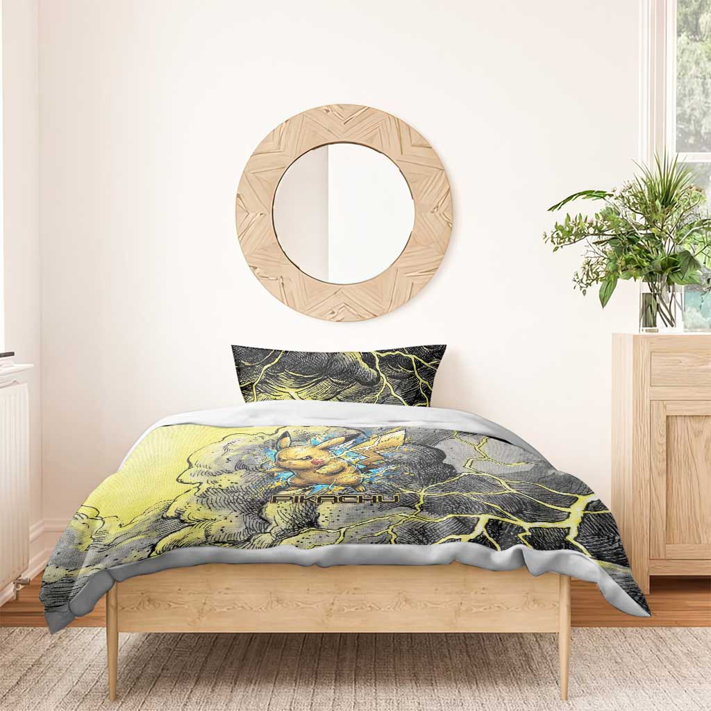 Pikachu Stormbreaker Edition Bedding Set Pikachu Amid Thunder Clouds