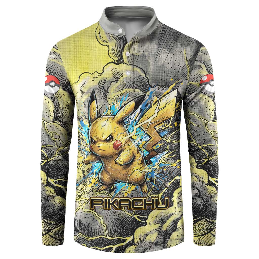 Pikachu Stormbreaker Edition Button Sweatshirt Pikachu Amid Thunder Clouds