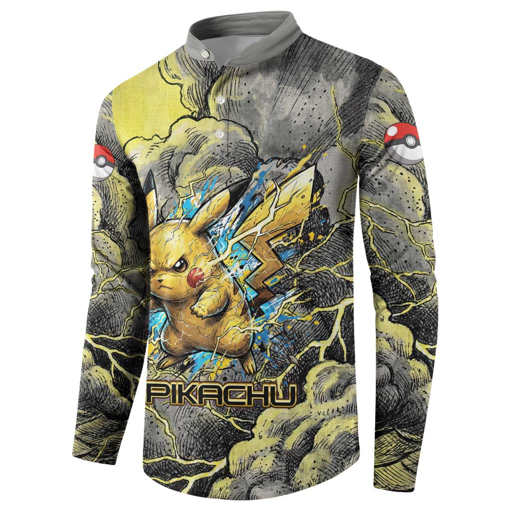 Pikachu Stormbreaker Edition Button Sweatshirt Pikachu Amid Thunder Clouds