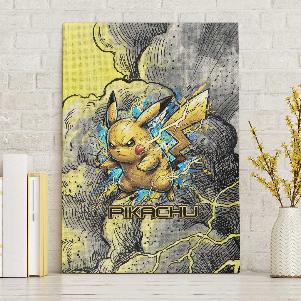 Pikachu Stormbreaker Edition Canvas Wall Art Pikachu Amid Thunder Clouds