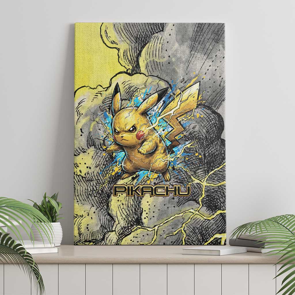 Pikachu Stormbreaker Edition Canvas Wall Art Pikachu Amid Thunder Clouds