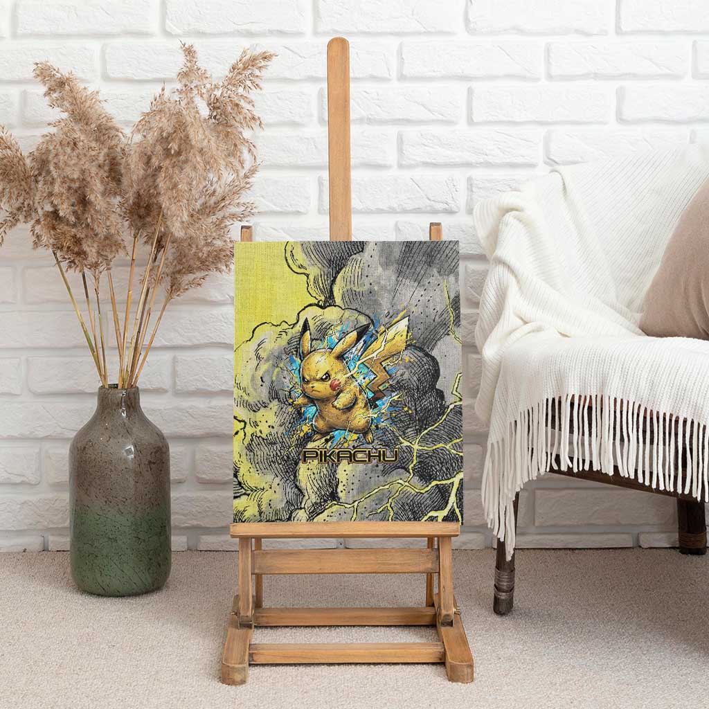 Pikachu Stormbreaker Edition Canvas Wall Art Pikachu Amid Thunder Clouds
