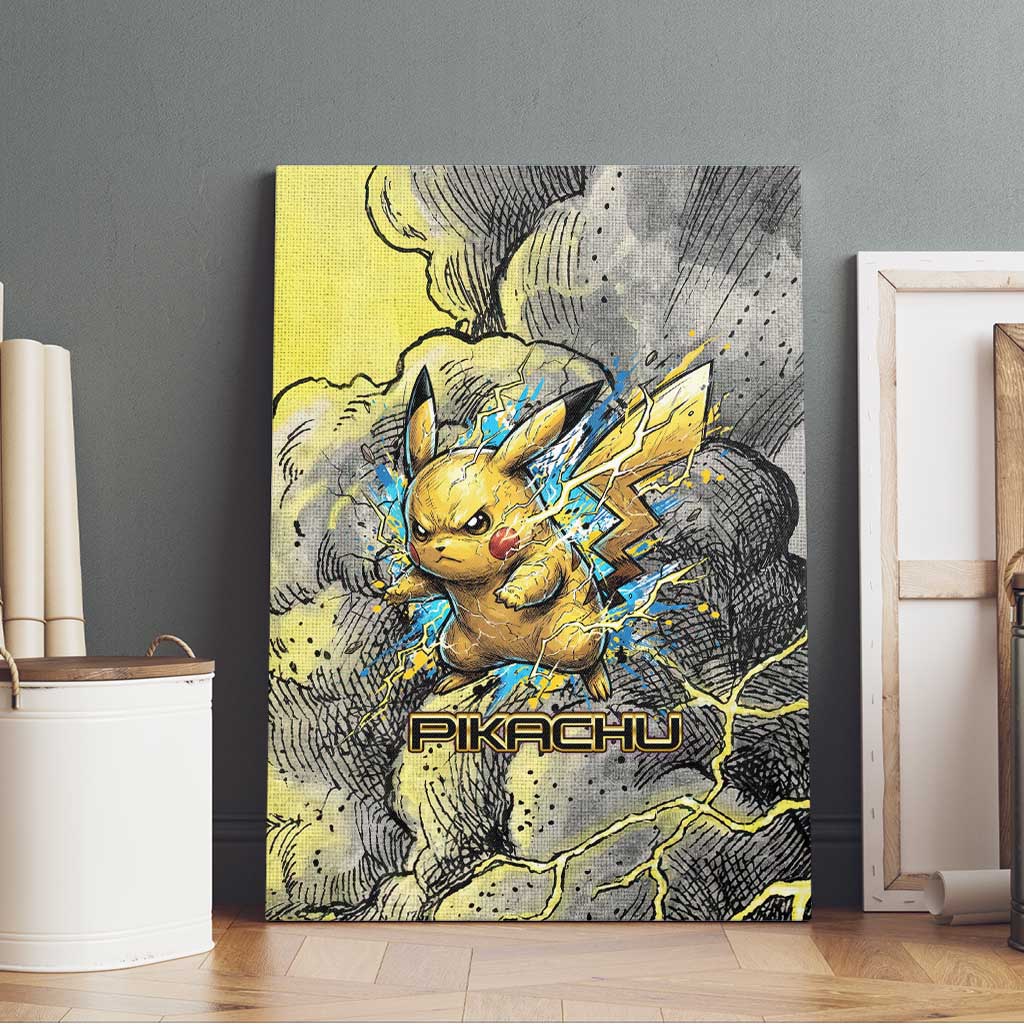 Pikachu Stormbreaker Edition Canvas Wall Art Pikachu Amid Thunder Clouds