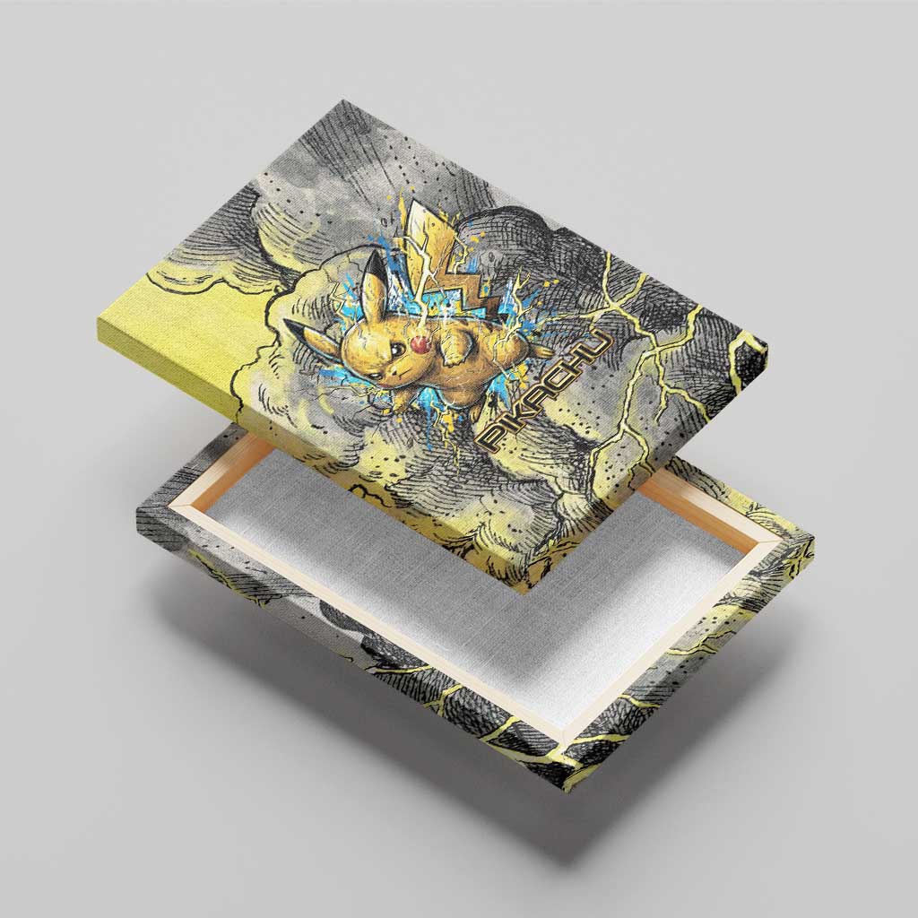 Pikachu Stormbreaker Edition Canvas Wall Art Pikachu Amid Thunder Clouds