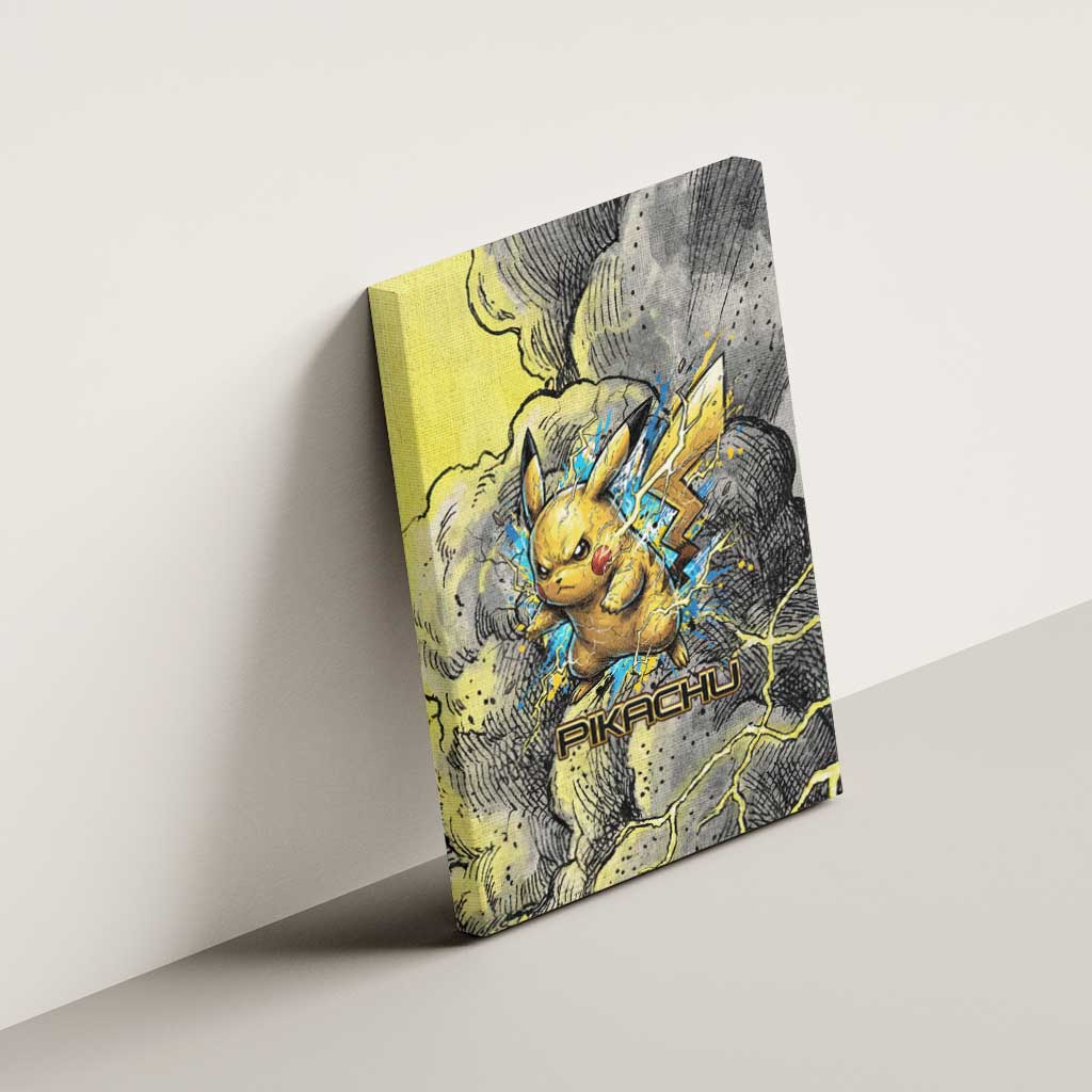 Pikachu Stormbreaker Edition Canvas Wall Art Pikachu Amid Thunder Clouds