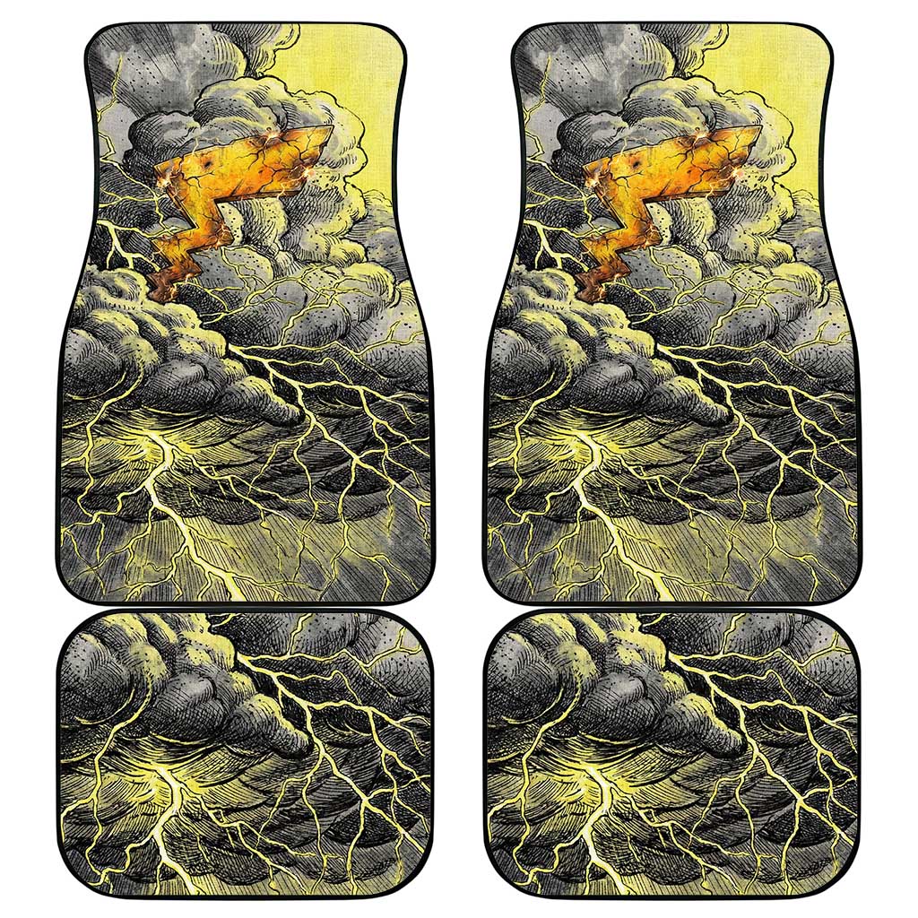 Pikachu Stormbreaker Edition Car Mats Pikachu Amid Thunder Clouds