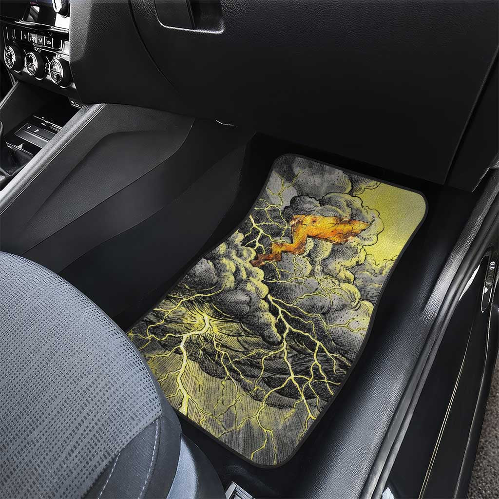 Pikachu Stormbreaker Edition Car Mats Pikachu Amid Thunder Clouds