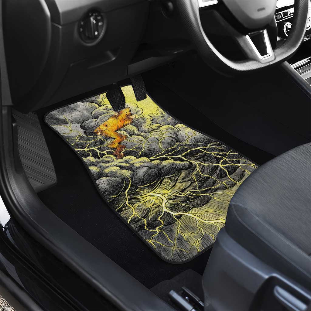 Pikachu Stormbreaker Edition Car Mats Pikachu Amid Thunder Clouds