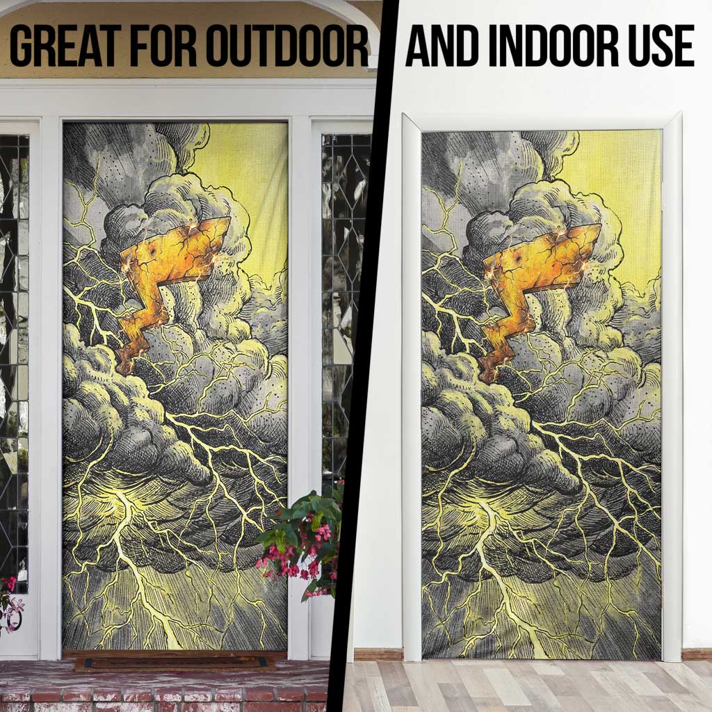 Pikachu Stormbreaker Edition Door Cover Pikachu Amid Thunder Clouds