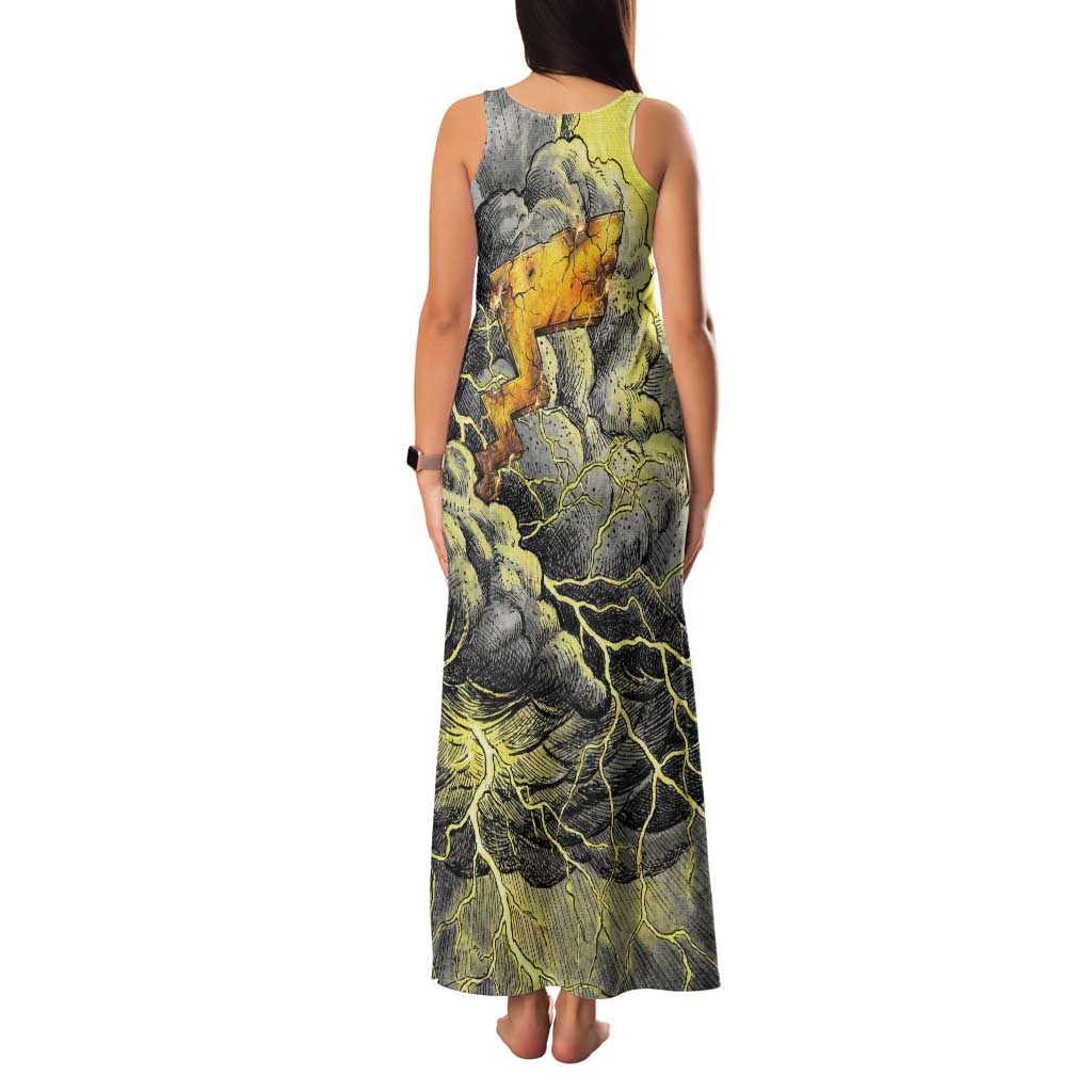 Pikachu Stormbreaker Edition Family Matching Tank Maxi Dress and Hawaiian Shirt Pikachu Amid Thunder Clouds
