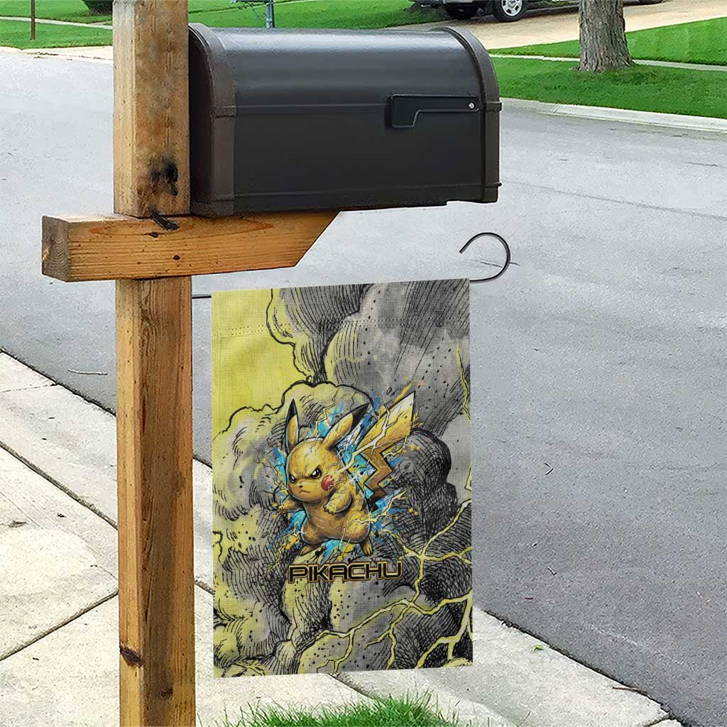 Pikachu Stormbreaker Edition Garden Flag Pikachu Amid Thunder Clouds