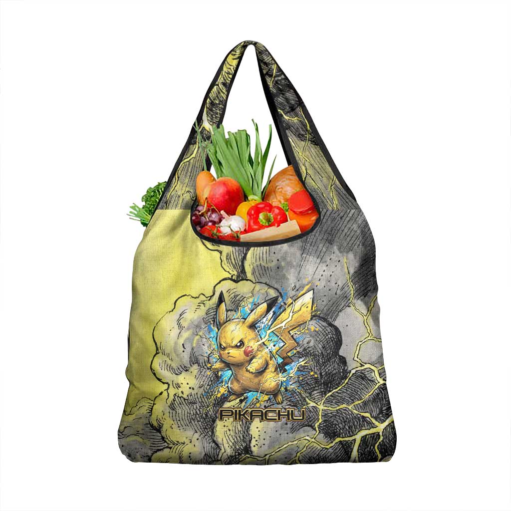 Pikachu Stormbreaker Edition Grocery Bag Pikachu Amid Thunder Clouds