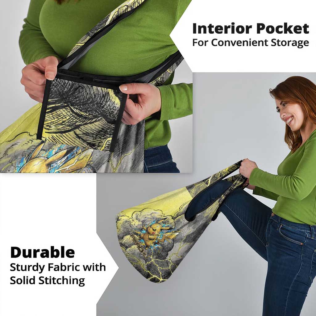 Pikachu Stormbreaker Edition Grocery Bag Pikachu Amid Thunder Clouds