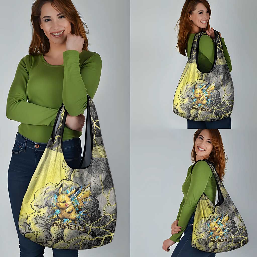 Pikachu Stormbreaker Edition Grocery Bag Pikachu Amid Thunder Clouds
