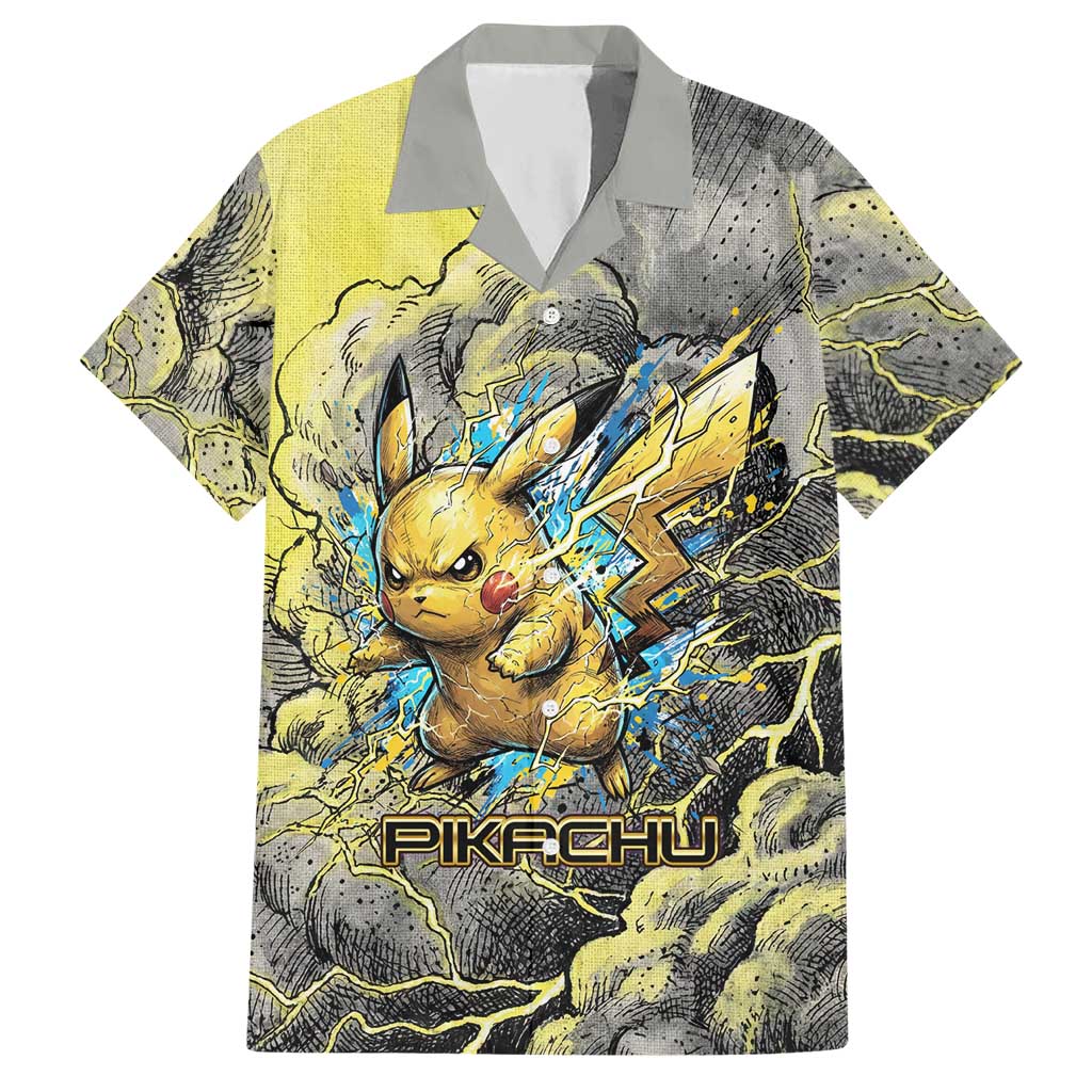 Pikachu Stormbreaker Edition Hawaiian Shirt Pikachu Amid Thunder Clouds