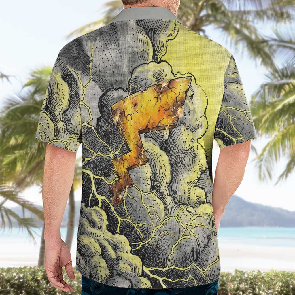 Pikachu Stormbreaker Edition Hawaiian Shirt Pikachu Amid Thunder Clouds